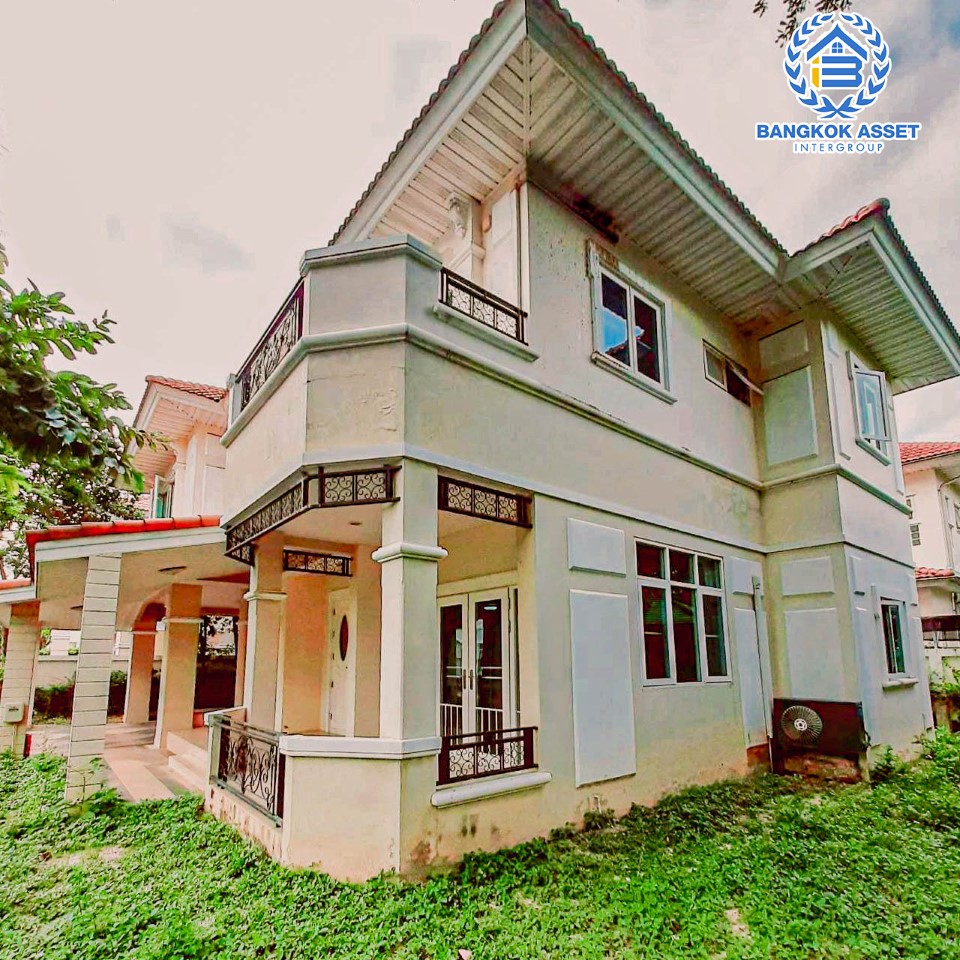 *****บ้านมือสองย่านนนทบุรี ม.เพอร์เฟคมาสเตอร์พีช รัตนาธิเบศร์ หลังมุม! เนื้อที่กว้างขวางแบบจัดเต็ม 106.7 ตร.ว. ฟังก์ชันจัดหนักถึง 5 ห้องนอน 5 ห้องน้ำ จอดรถได้ 2 คัน  บนทำเลติดถนนรัตนาธิเบศร์ ใกล้รถไฟฟ้าสายสีม่วง "สถานีไทรม้า" และทางด่วน "งามวงศ์วาน"